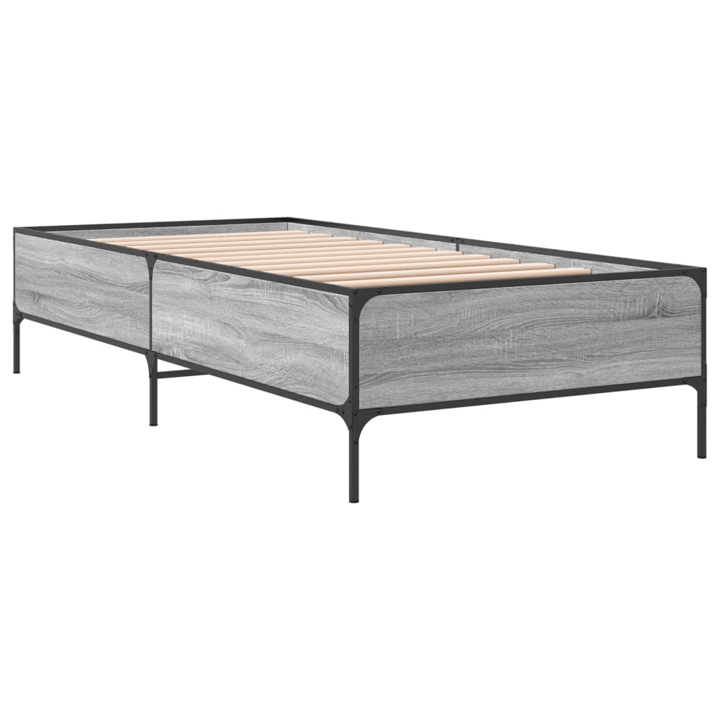 Bed Frame without Mattress Grey Sonoma 90x200 cm